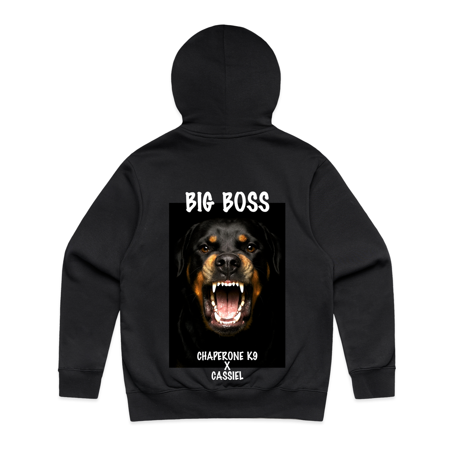 Cassiel X Chaperone K9 Big Boss Black Hoody