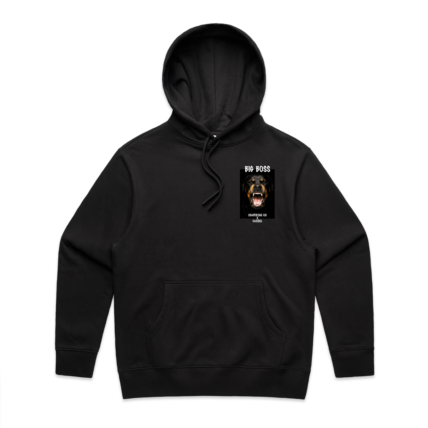 Cassiel X Chaperone K9 Big Boss Black Hoody