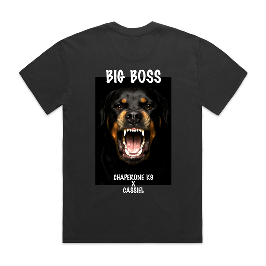 Cassiel X Chaperone K9 Big Boss Faded Black Tee