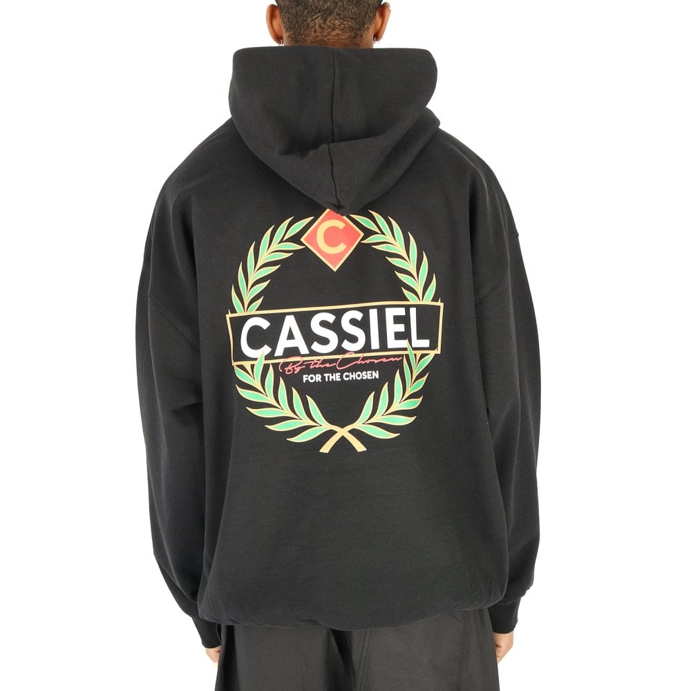 Cassiel Crest Black Hoodie Sweatshirt