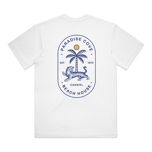 Cassiel Paradise Cove Box White Tee