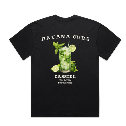 Cassiel Cuba Faded Black Tee