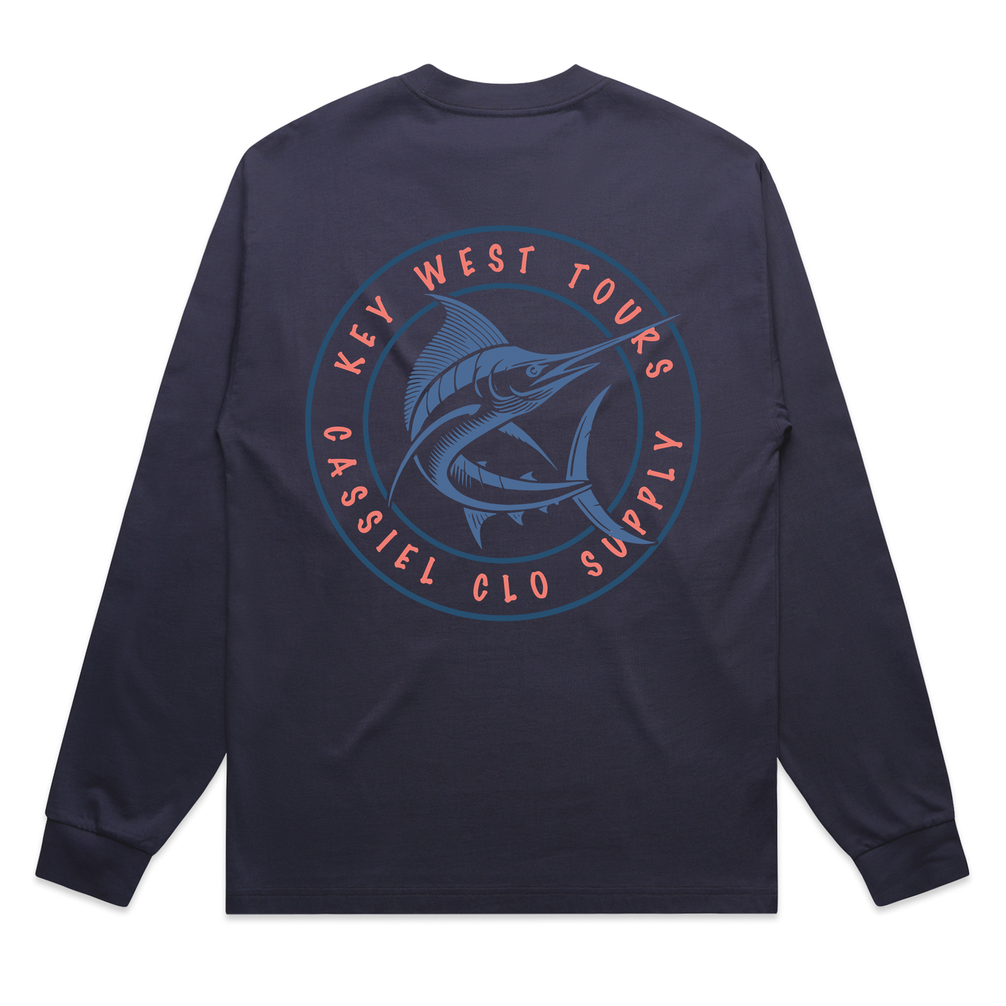 Cassiel Key West Heavyweight Long Sleeve Navy Tee