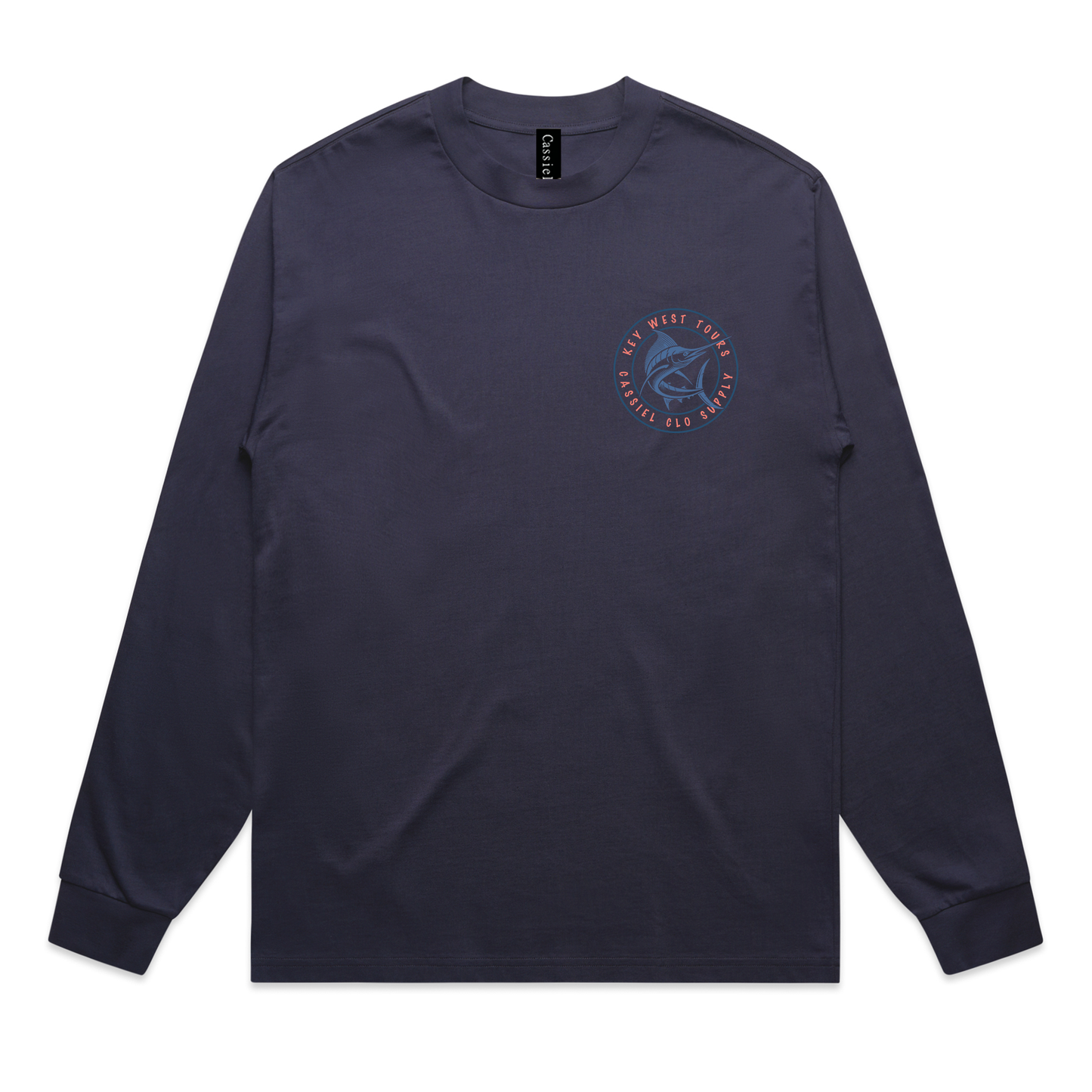 Cassiel Key West Heavyweight Long Sleeve Navy Tee