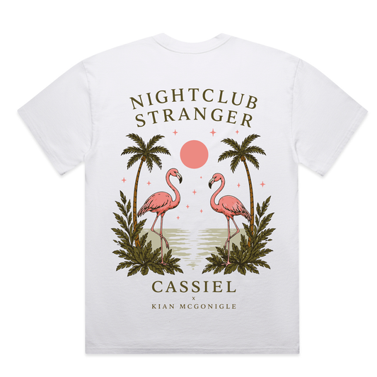 Cassiel Nighclub Stranger Faded White Tee