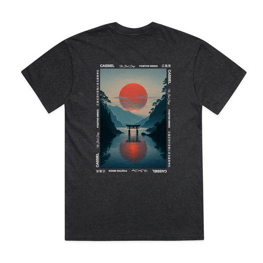Cassiel Sunset Stone Wash Soft Touch Black Tee