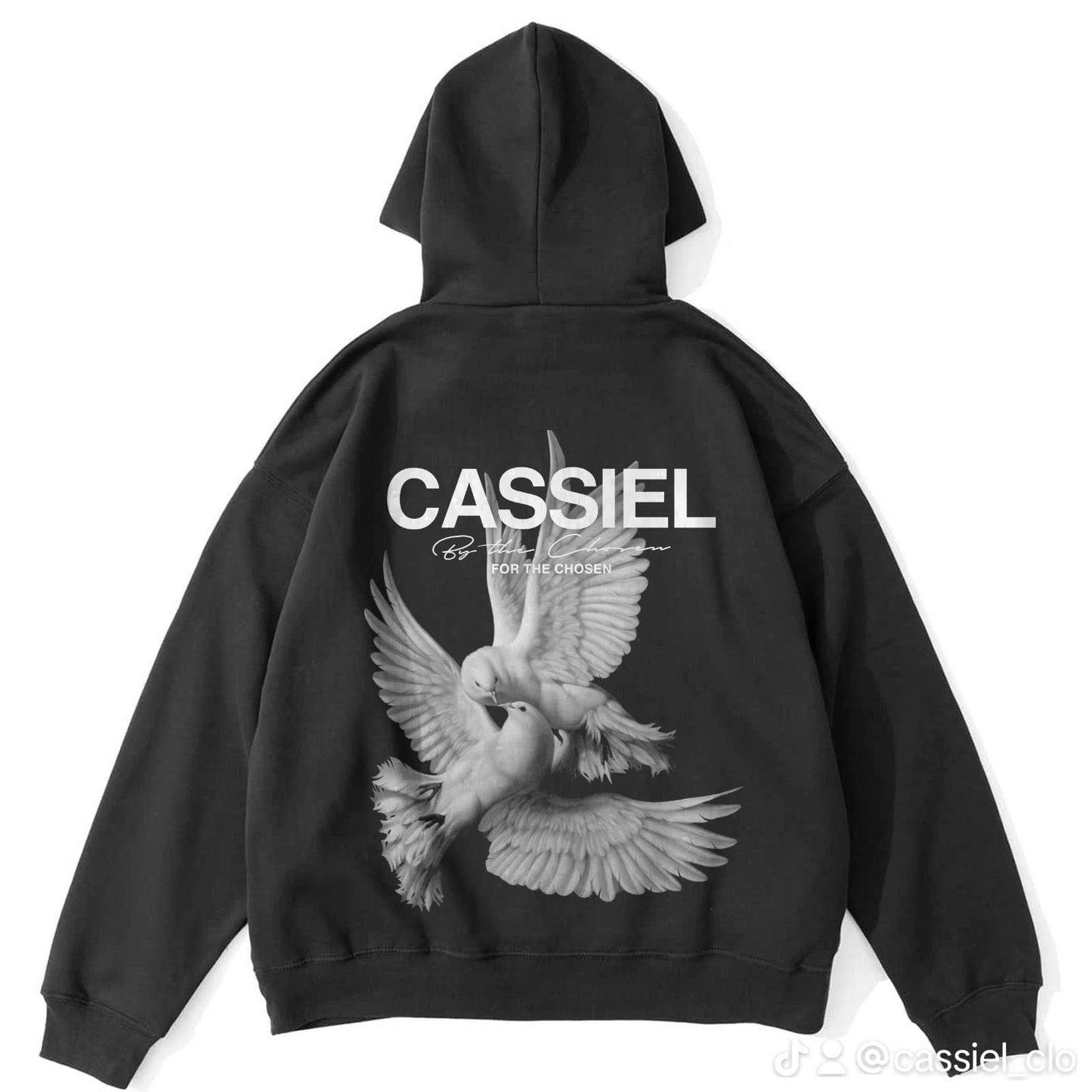 Cassiel Doves Black Hoodie Sweatshirt