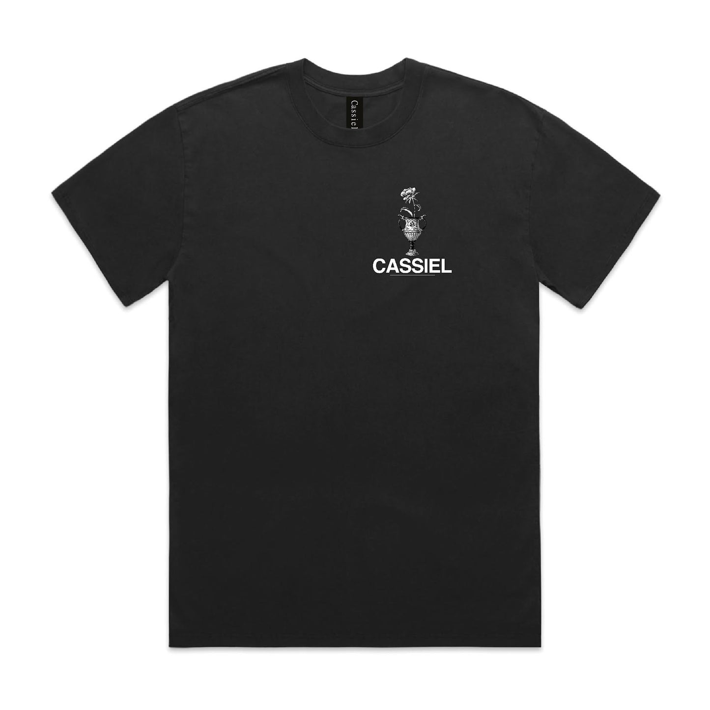 Cassiel Vase Back Print Faded Black Tee