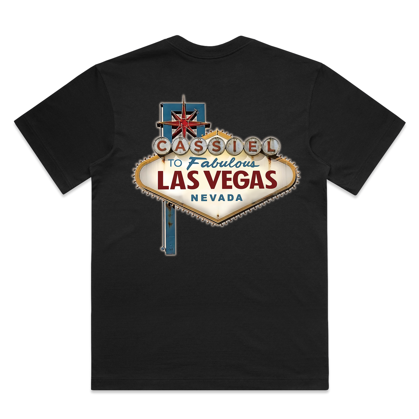 Cassiel Las Vegas Box Black Tee