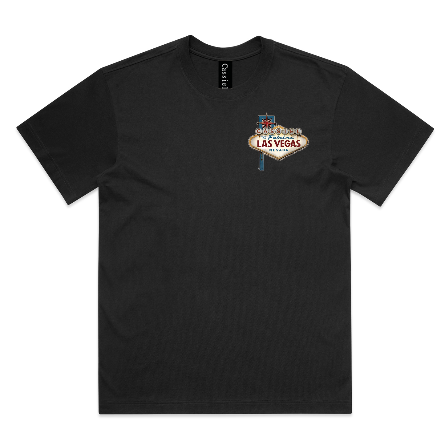 Cassiel Las Vegas Box Black Tee