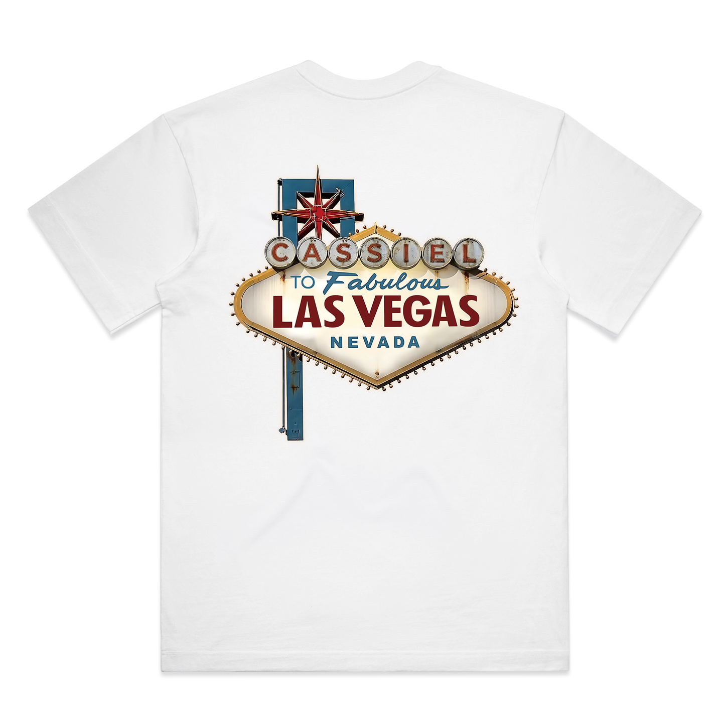 Cassiel Las Vegas Box White Tee